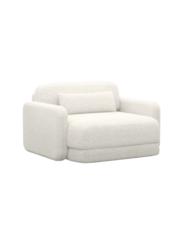 Design Loungesessel „Twiga“ mit Bouclé-Bezug Bouclé White BLOOMINGLOFT Collection
