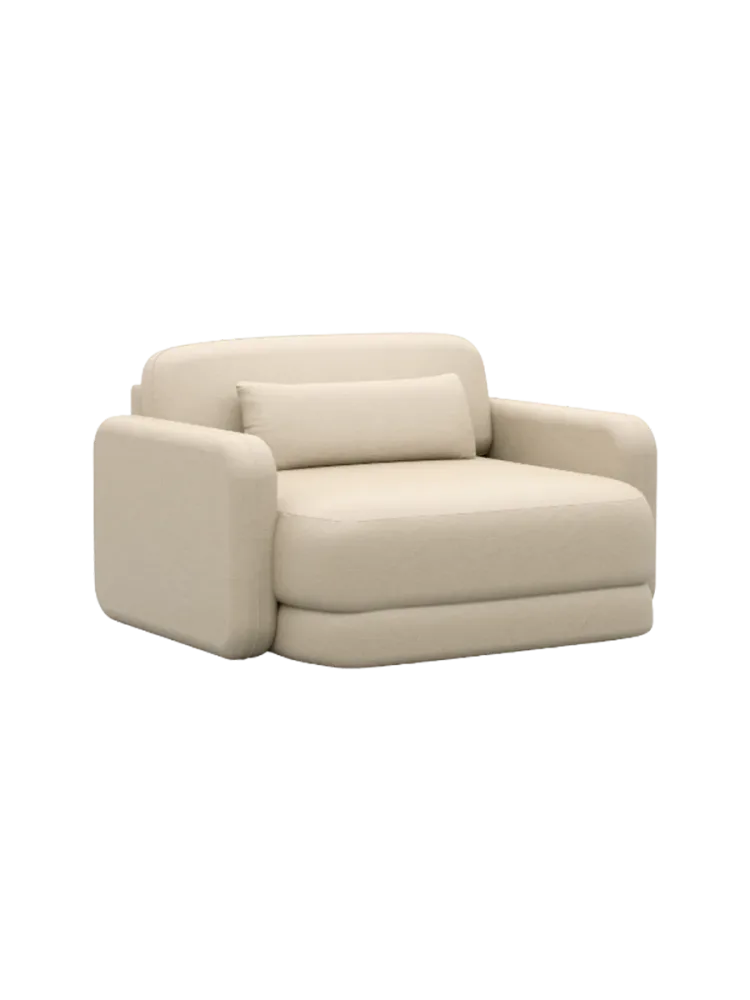 Design Echtleder Loungesessel „Twiga“ Echtleder Beige BLOOMINGLOFT Collection