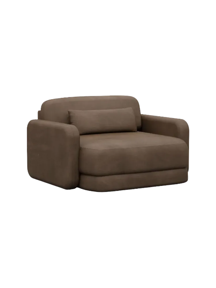 Design Echtleder Loungesessel „Twiga“ Echtleder Dark Brown BLOOMINGLOFT Collection