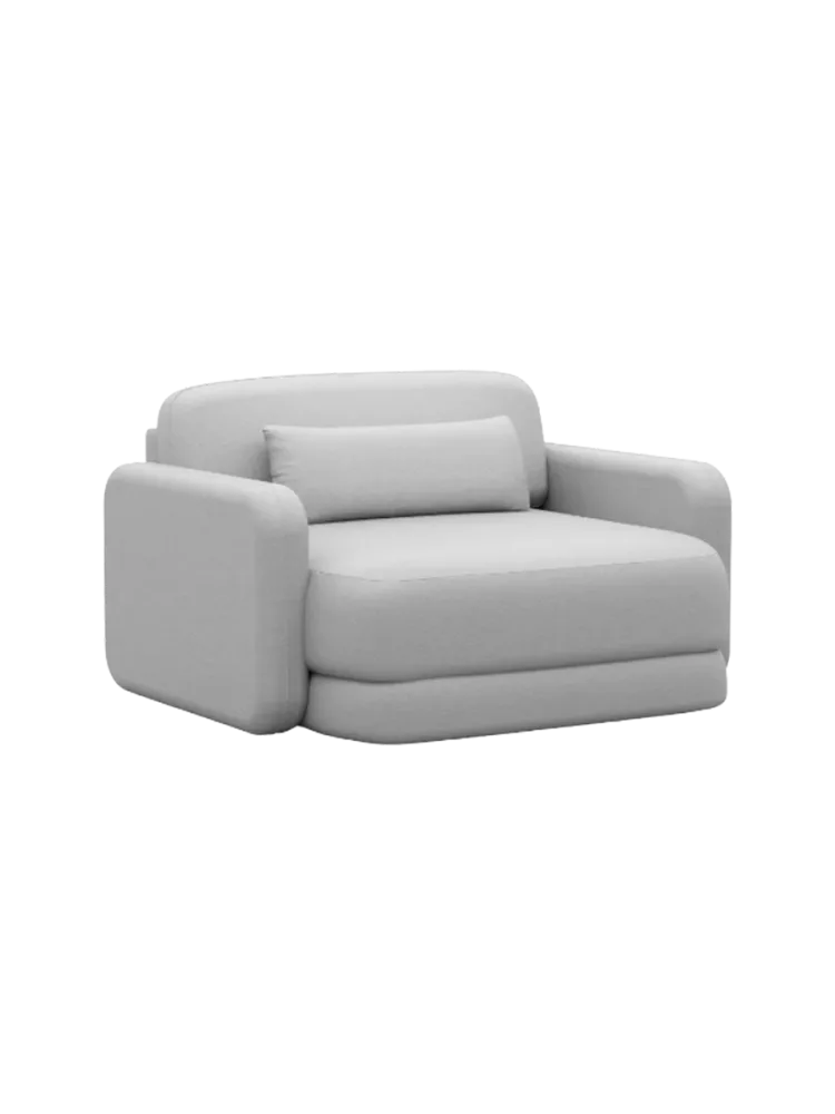 Design Echtleder Loungesessel „Twiga“ Echtleder Light Grey BLOOMINGLOFT Collection