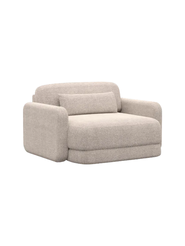 Design Loungesessel „Twiga“ mit Strukturstoff-Bezug Strukturstoff Beige BLOOMINGLOFT Collection