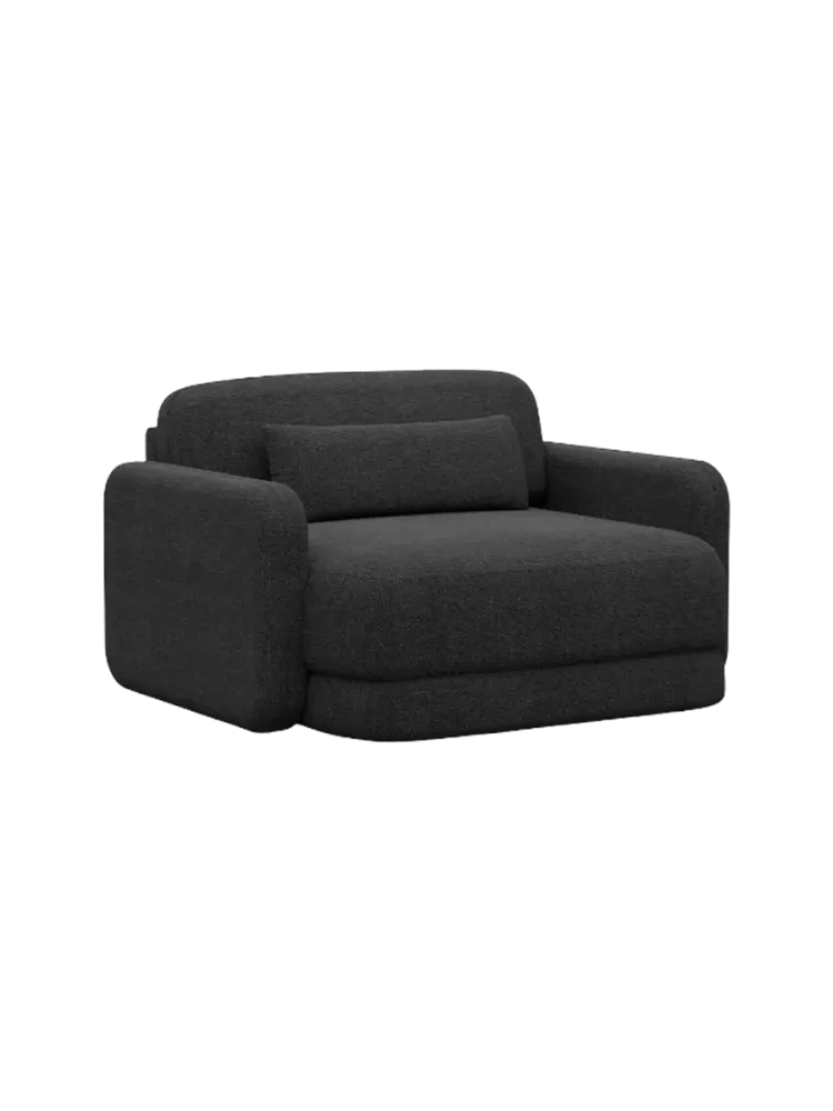 Design Loungesessel „Twiga“ mit Strukturstoff-Bezug Strukturstoff Schwarz BLOOMINGLOFT Collection