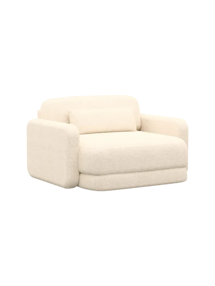 Design Loungesessel „Twiga“ mit Strukturstoff-Bezug Strukturstoff Cream BLOOMINGLOFT Collection