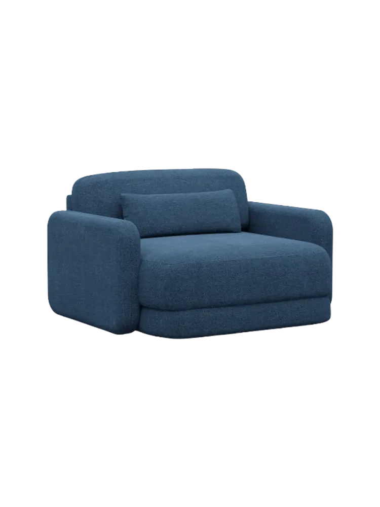 Design Loungesessel „Twiga“ mit Strukturstoff-Bezug Strukturstoff Dunkelblau BLOOMINGLOFT Collection