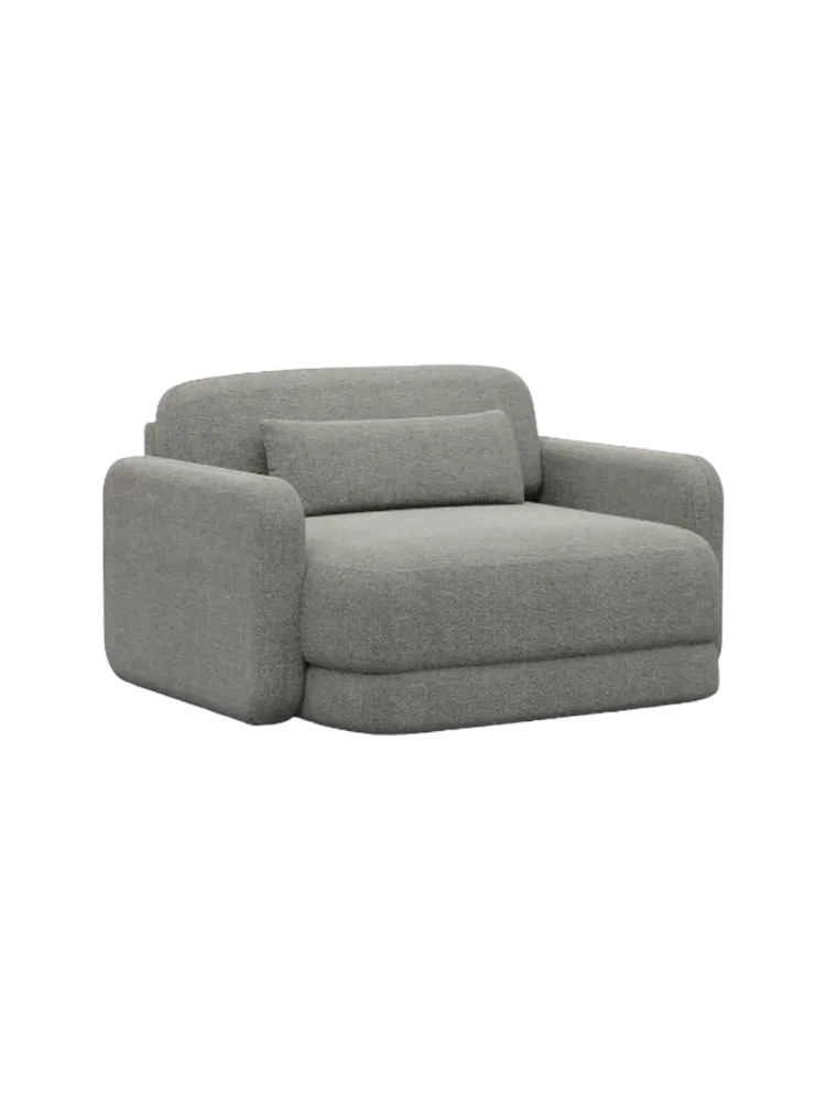 Design Loungesessel „Twiga“ mit Strukturstoff-Bezug Strukturstoff Grau BLOOMINGLOFT Collection
