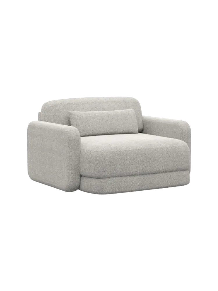 Design Loungesessel „Twiga“ mit Strukturstoff-Bezug Strukturstoff Hellgrau BLOOMINGLOFT Collection