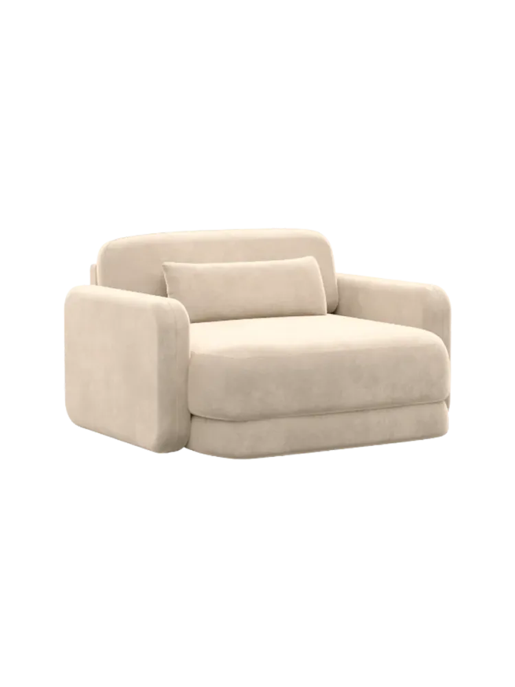 Design Loungesessel „Twiga“ mit Samtbezug Samtbezug Cream BLOOMINGLOFT Collection