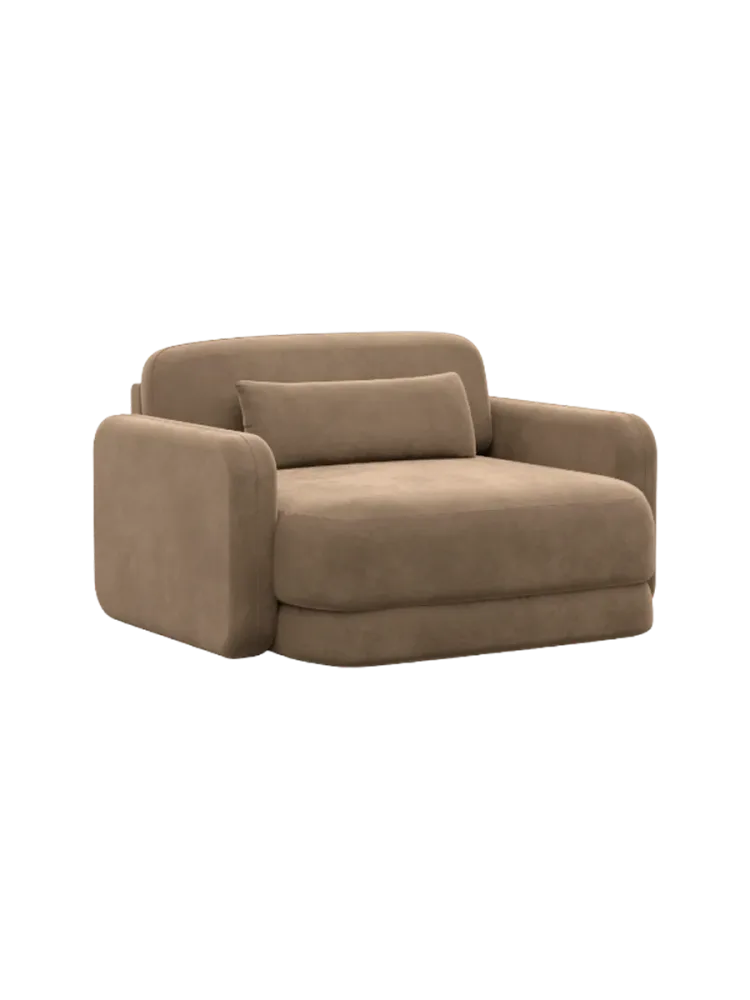 Design Loungesessel „Twiga“ mit Samtbezug Samtbezug Braun BLOOMINGLOFT Collection