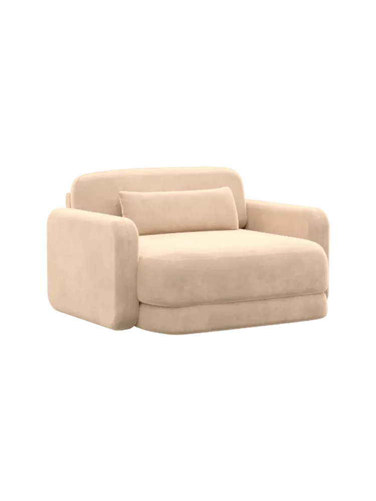 Design Loungesessel „Twiga“ mit Samtbezug Samtbezug Beige BLOOMINGLOFT Collection