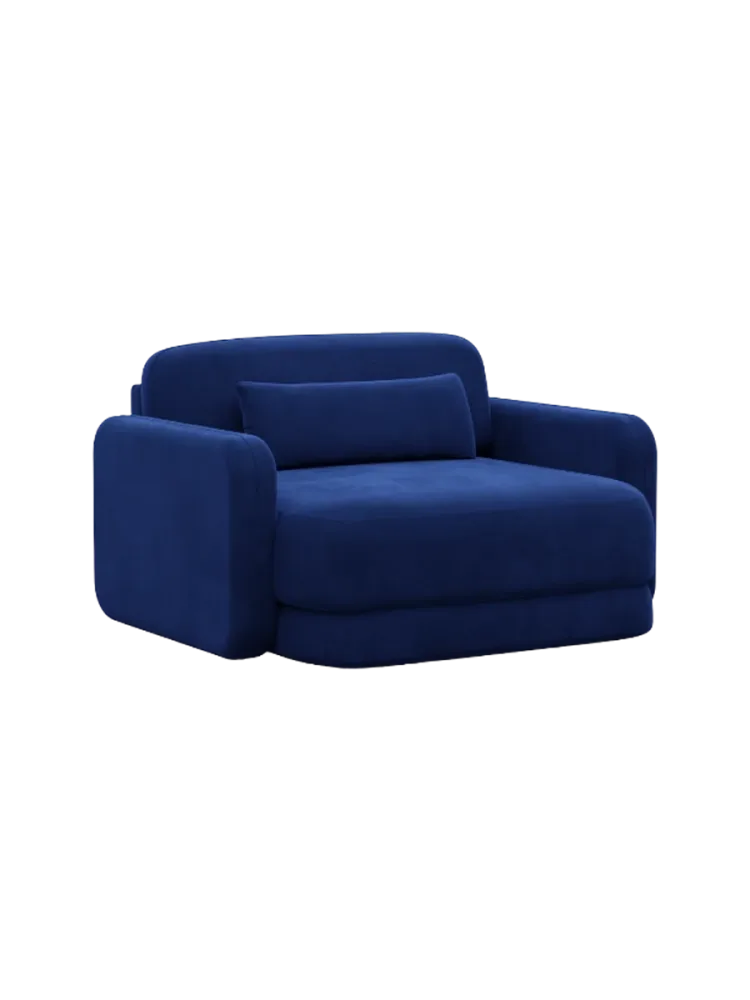 Design Loungesessel „Twiga“ mit Samtbezug Samtbezug Königsblau BLOOMINGLOFT Collection