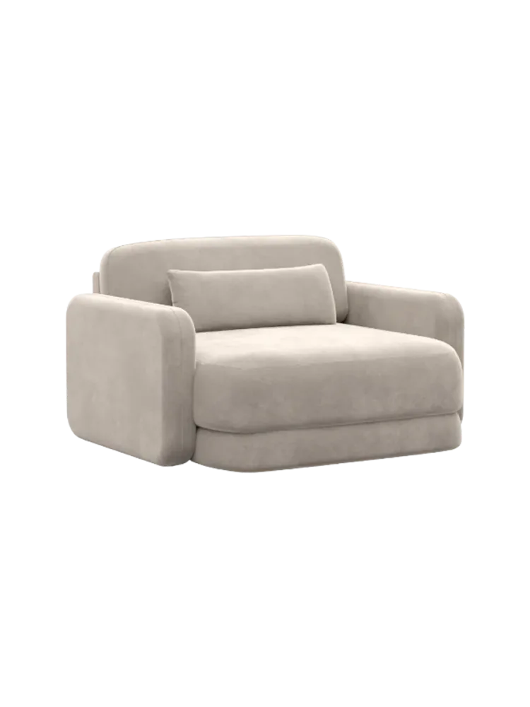 Design Loungesessel „Twiga“ mit Samtbezug Samtbezug Sand BLOOMINGLOFT Collection