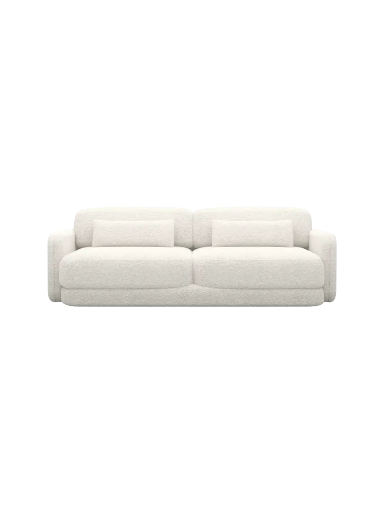 2-Sitzer Design Sofa „Twiga“ mit Bouclé-Bezug Bouclé White BLOOMINGLOFT Collection