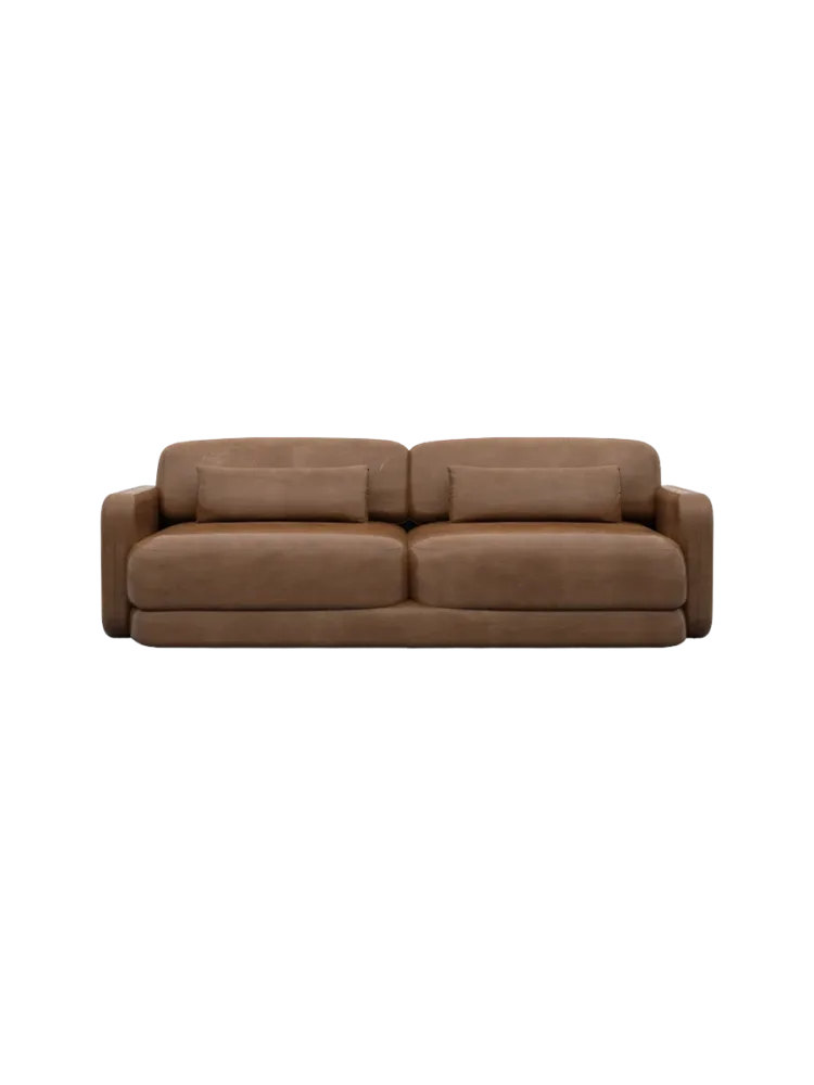 2-Sitzer Design Echtleder Sofa „Twiga“ Echtleder Choco Brown BLOOMINGLOFT Collection