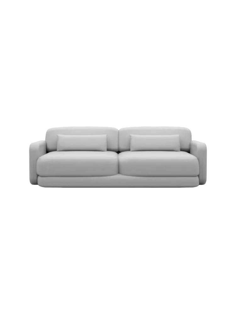 2-Sitzer Design Echtleder Sofa „Twiga“ Echtleder Light Grey BLOOMINGLOFT Collection