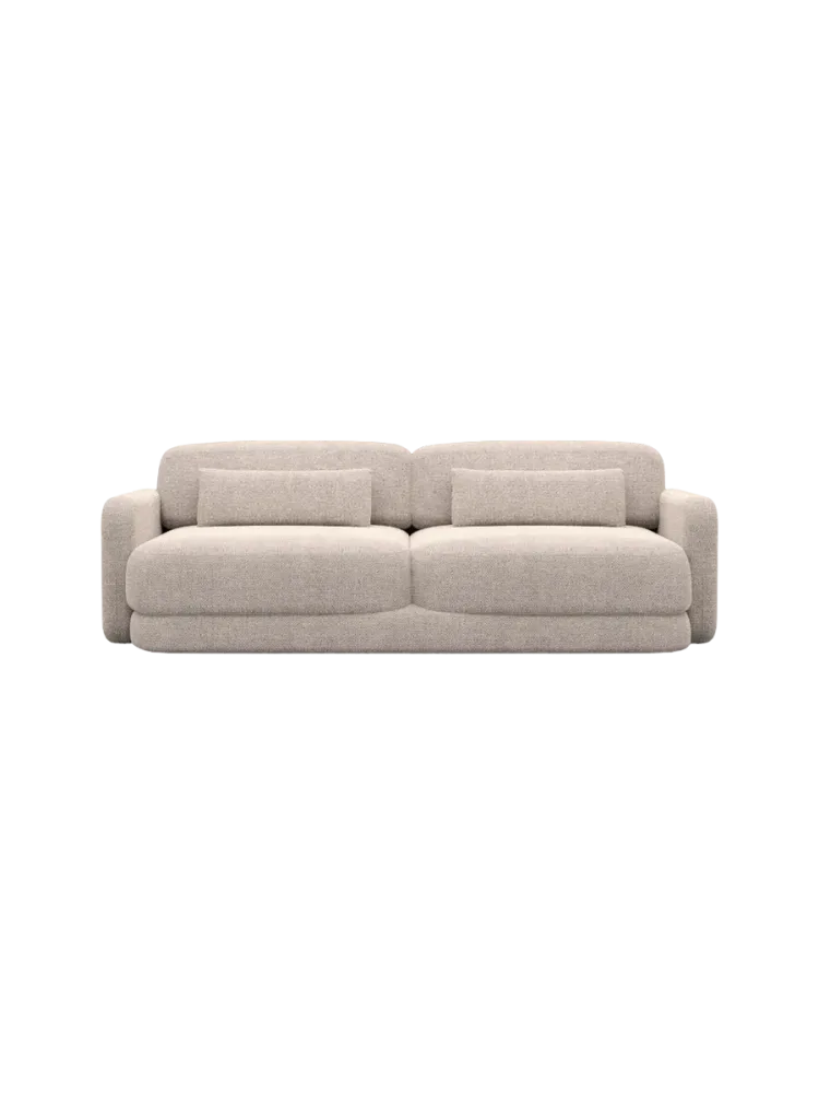 2-Sitzer Design Sofa „Twiga“ mit Strukturstoff-Bezug Strukturstoff Beige BLOOMINGLOFT Collection