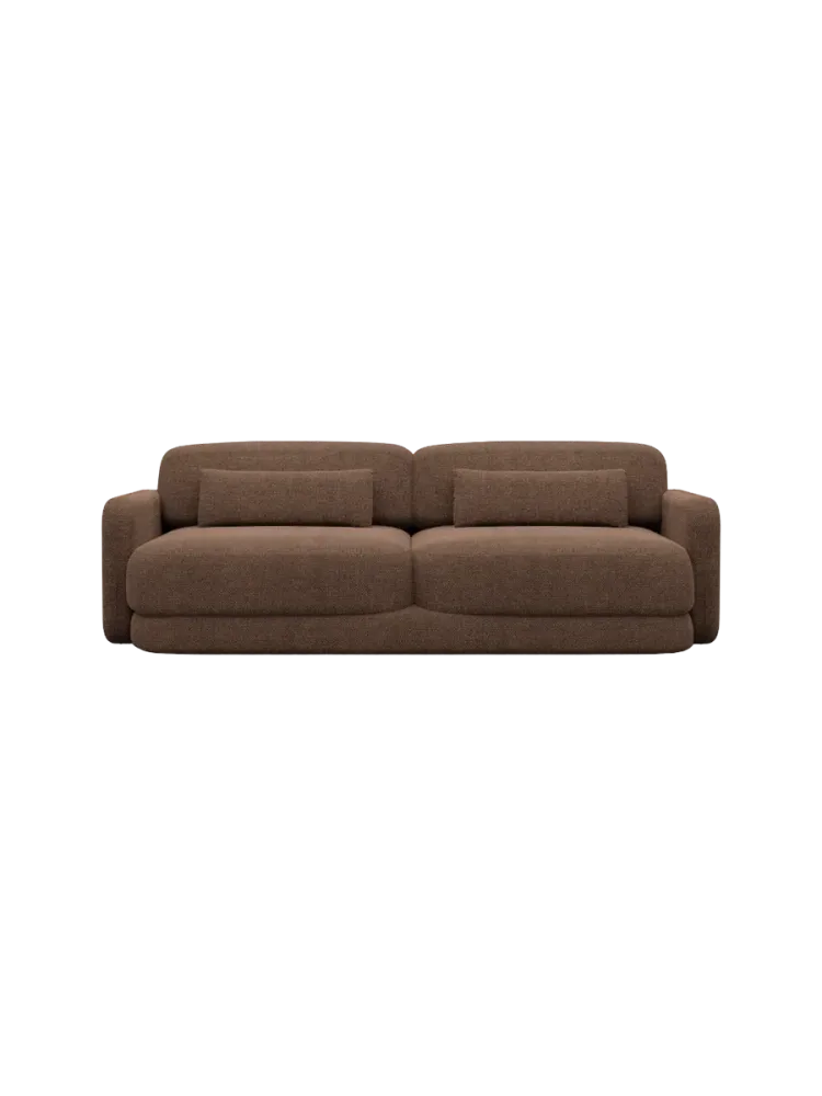 2-Sitzer Design Sofa „Twiga“ mit Strukturstoff-Bezug Strukturstoff Braun BLOOMINGLOFT Collection