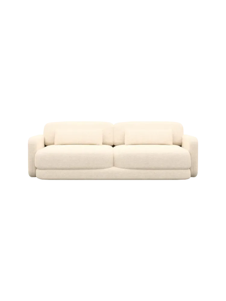 2-Sitzer Design Sofa „Twiga“ mit Strukturstoff-Bezug Strukturstoff Cream BLOOMINGLOFT Collection