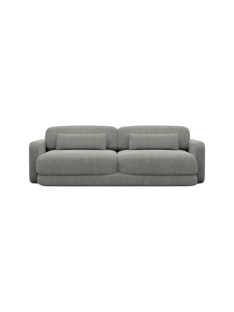 2-Sitzer Design Sofa „Twiga“ mit Strukturstoff-Bezug Strukturstoff Grau BLOOMINGLOFT Collection