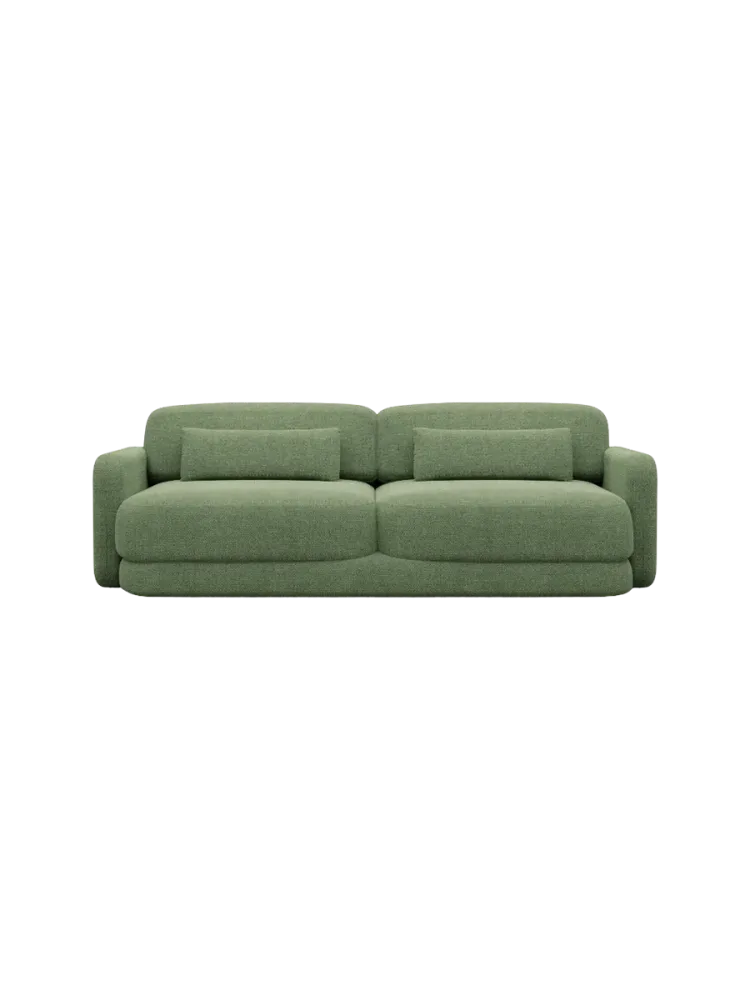 2-Sitzer Design Sofa „Twiga“ mit Strukturstoff-Bezug Strukturstoff Grün BLOOMINGLOFT Collection
