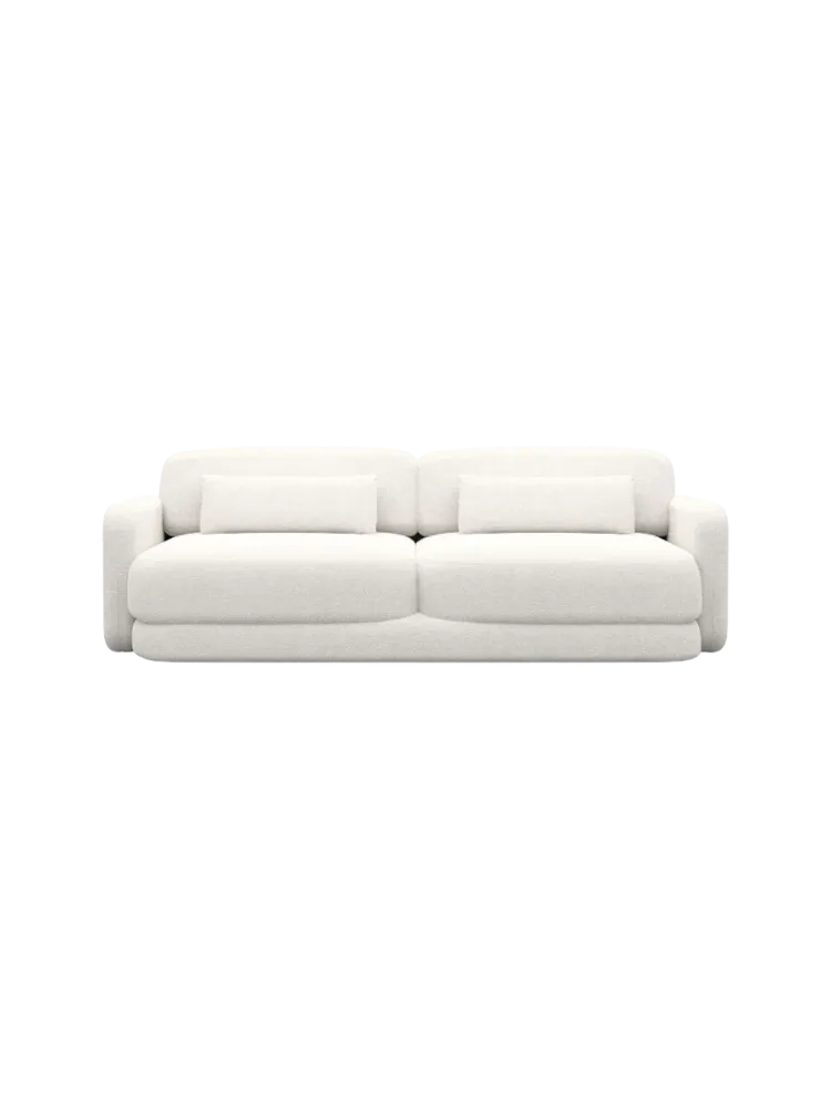 2-Sitzer Design Sofa „Twiga“ mit Strukturstoff-Bezug Strukturstoff Weiss BLOOMINGLOFT Collection