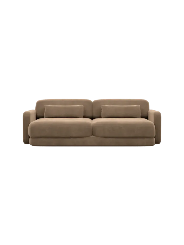 2-Sitzer Design Sofa „Twiga“ mit Samtbezug Samtbezug Braun BLOOMINGLOFT Collection