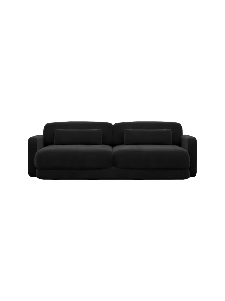 2-Sitzer Design Sofa „Twiga“ mit Samtbezug Samtbezug Schwarz BLOOMINGLOFT Collection