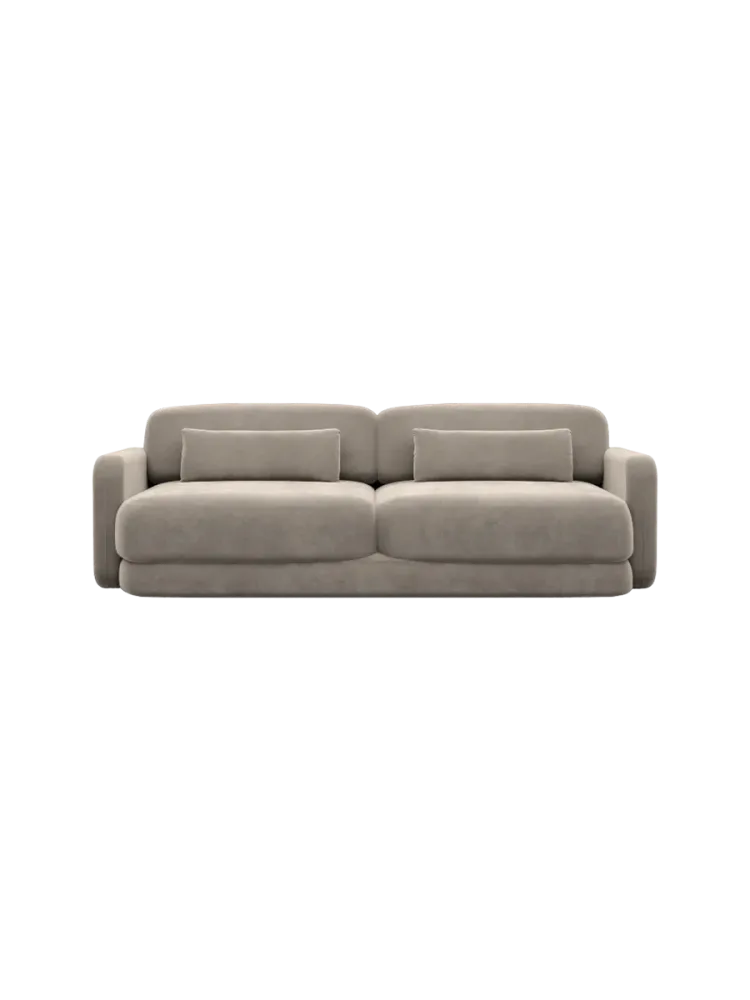 2-Sitzer Design Sofa „Twiga“ mit Samtbezug Samtbezug Beige dunkel BLOOMINGLOFT Collection