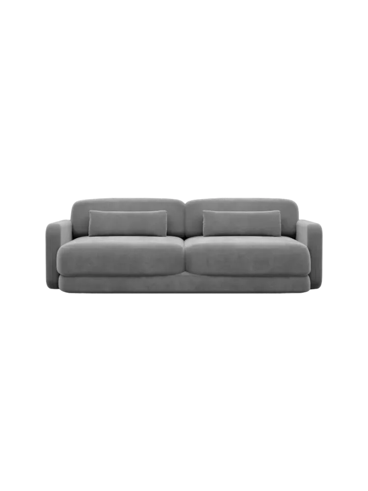 2-Sitzer Design Sofa „Twiga“ mit Samtbezug Samtbezug Dunkelgrau BLOOMINGLOFT Collection