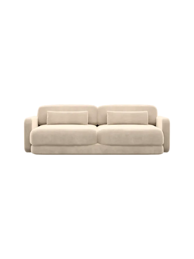 2-Sitzer Design Sofa „Twiga“ mit Samtbezug Samtbezug Sand BLOOMINGLOFT Collection
