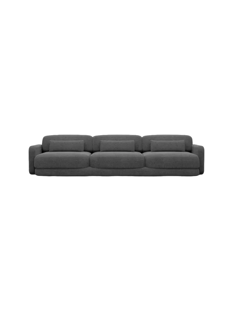 3-Sitzer Design Sofa „Twiga“ mit Strukturstoff-Bezug Strukturstoff Anthrazit BLOOMINGLOFT Collection