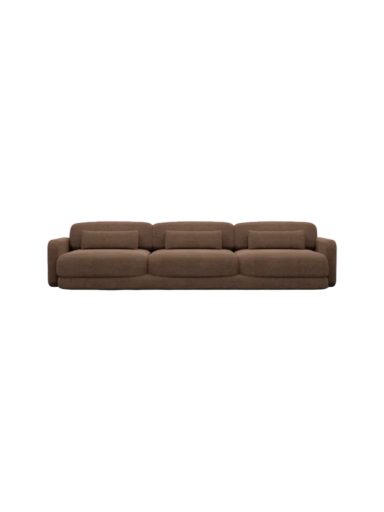 3-Sitzer Design Sofa „Twiga“ mit Strukturstoff-Bezug Strukturstoff Braun BLOOMINGLOFT Collection