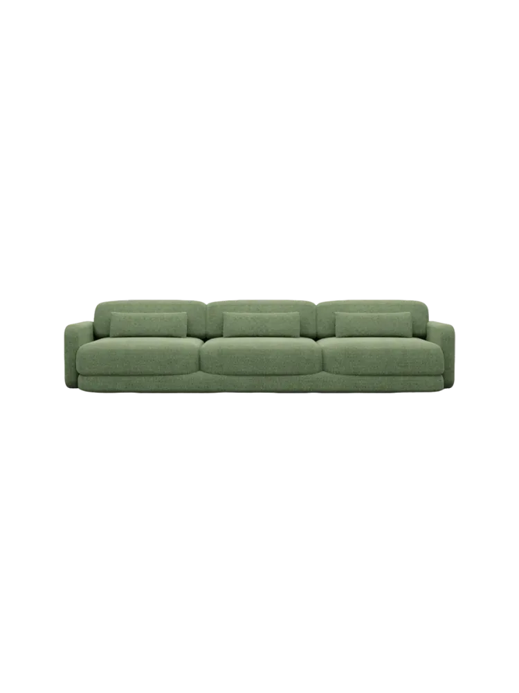 3-Sitzer Design Sofa „Twiga“ mit Strukturstoff-Bezug Strukturstoff Grün BLOOMINGLOFT Collection