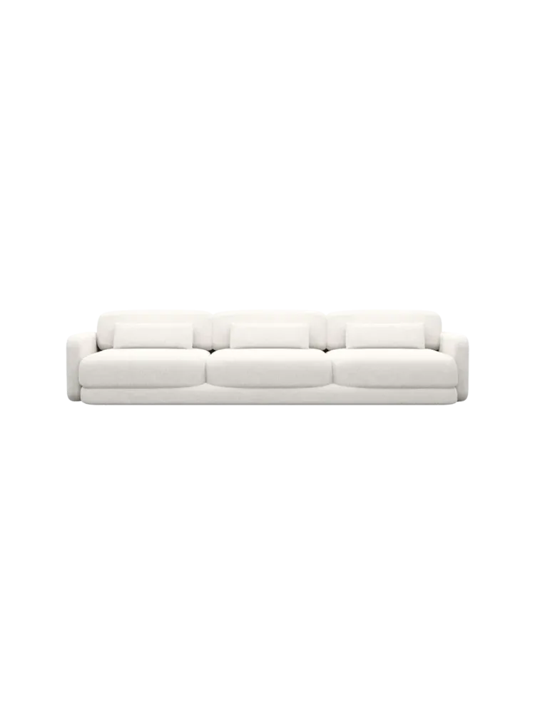3-Sitzer Design Sofa „Twiga“ mit Strukturstoff-Bezug Strukturstoff Weiss BLOOMINGLOFT Collection