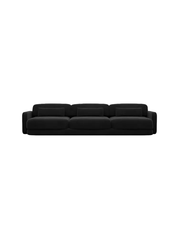 3-Sitzer Design Sofa „Twiga“ mit Samtbezug Samtbezug Schwarz BLOOMINGLOFT Collection