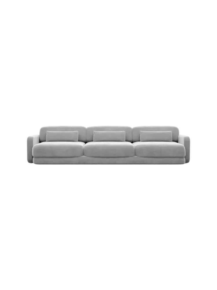 3-Sitzer Design Sofa „Twiga“ mit Samtbezug Samtbezug Hellgrau BLOOMINGLOFT Collection