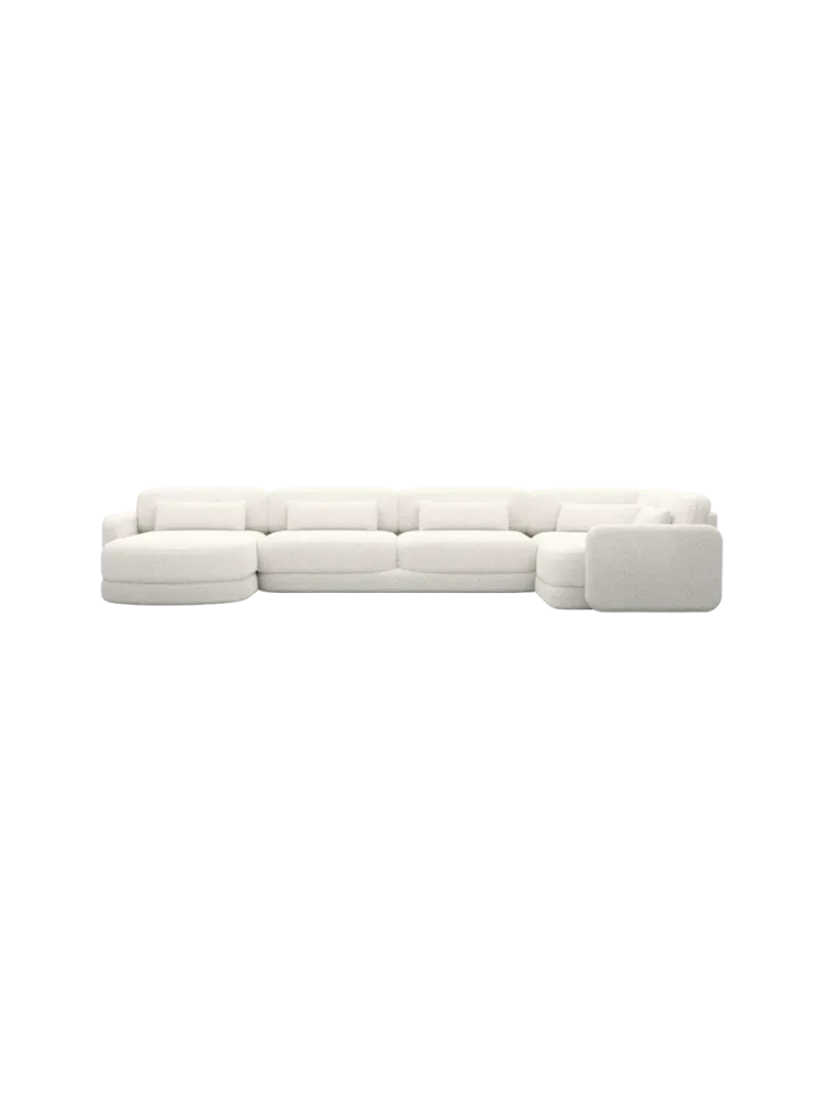 6-Sitzer Design Panorama-Sofa „Twiga XL“ mit Bouclé-Bezug Bouclé White BLOOMINGLOFT Collection