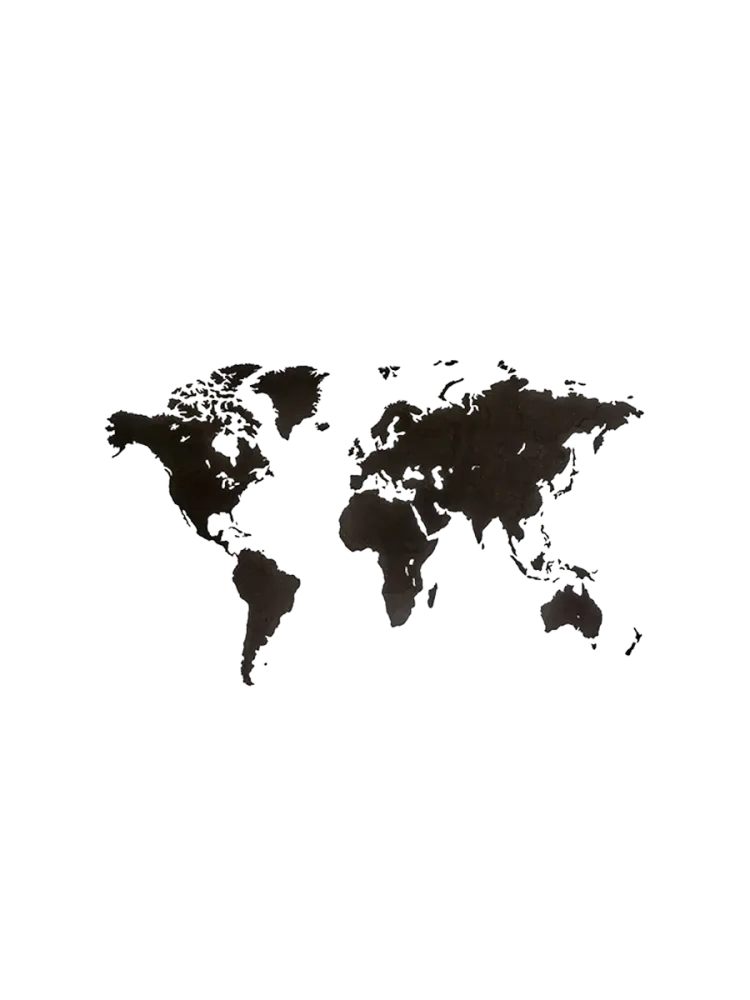 Design Wandobjekt „DIY Wooden World Map“ Schwarz 130 x 78 cm MiMi Innovations