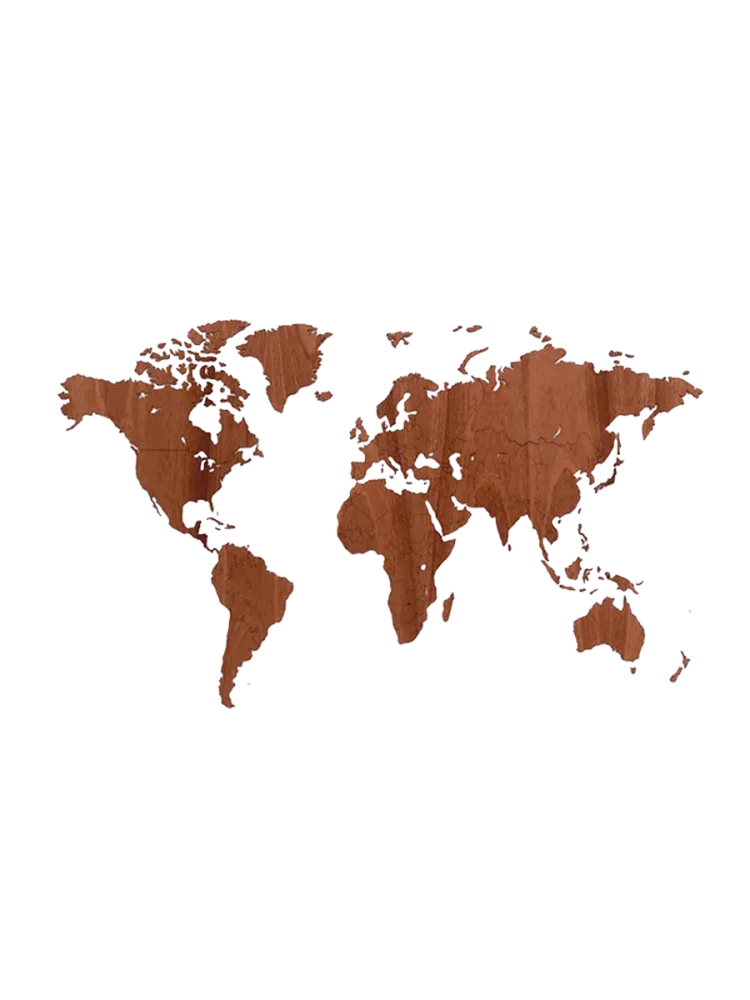 Design Wandobjekt „DIY Wooden World Map“ aus Sapele-Holz MiMi Innovations