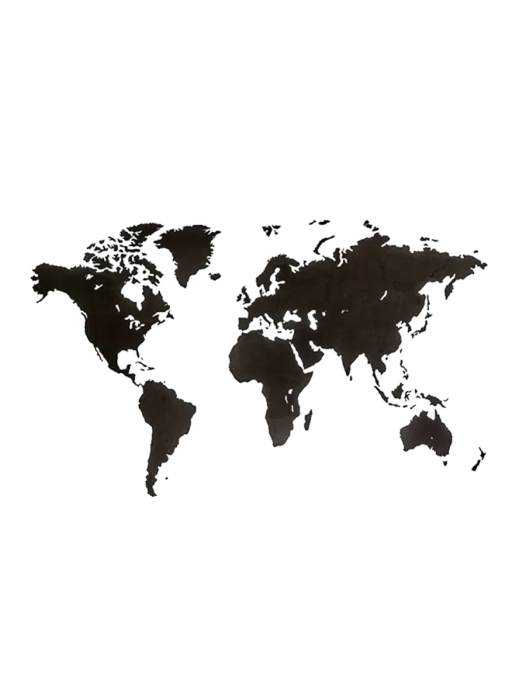 Design Wandobjekt „DIY Wooden World Map“ Schwarz 180 x 108 cm MiMi Innovations