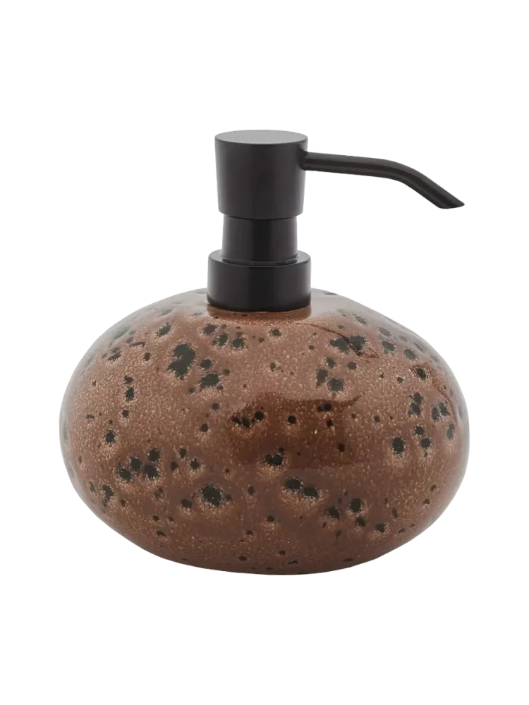 Handgefertigter Design Seifenspender „Ugo“ 500 ml aus Keramik, Camel Aquanova
