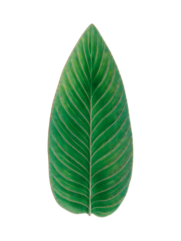 Handgefertigte Servierplatte „Riviera Strelizia leaf“ Costa Nova