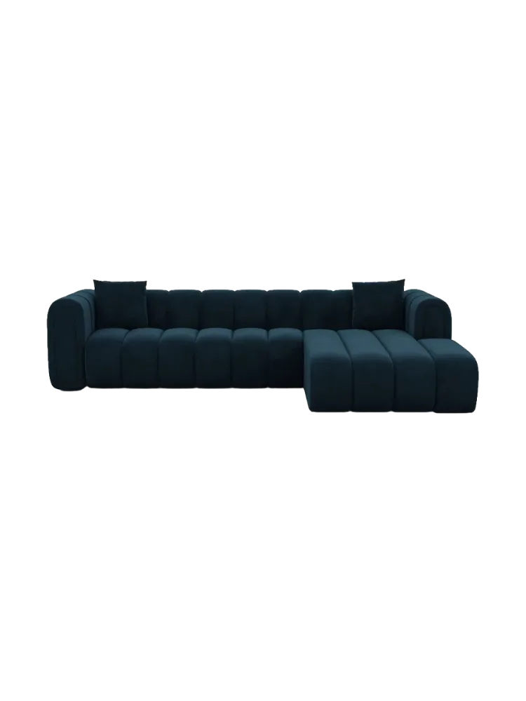 4-Sitzer Design Ecksofa „Zuma“ mit Samtbezug Samtbezug Petrol dunkel BLOOMINGLOFT Collection