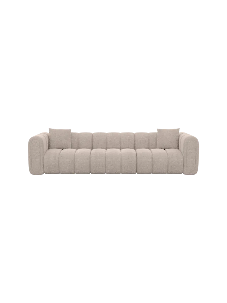 3-Sitzer Design Sofa „Zuma“ mit Strukturstoff-Bezug Strukturstoff Beige BLOOMINGLOFT Collection