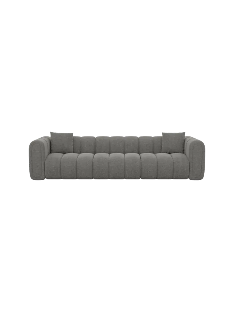 3-Sitzer Design Sofa „Zuma“ mit Strukturstoff-Bezug Strukturstoff Grau BLOOMINGLOFT Collection