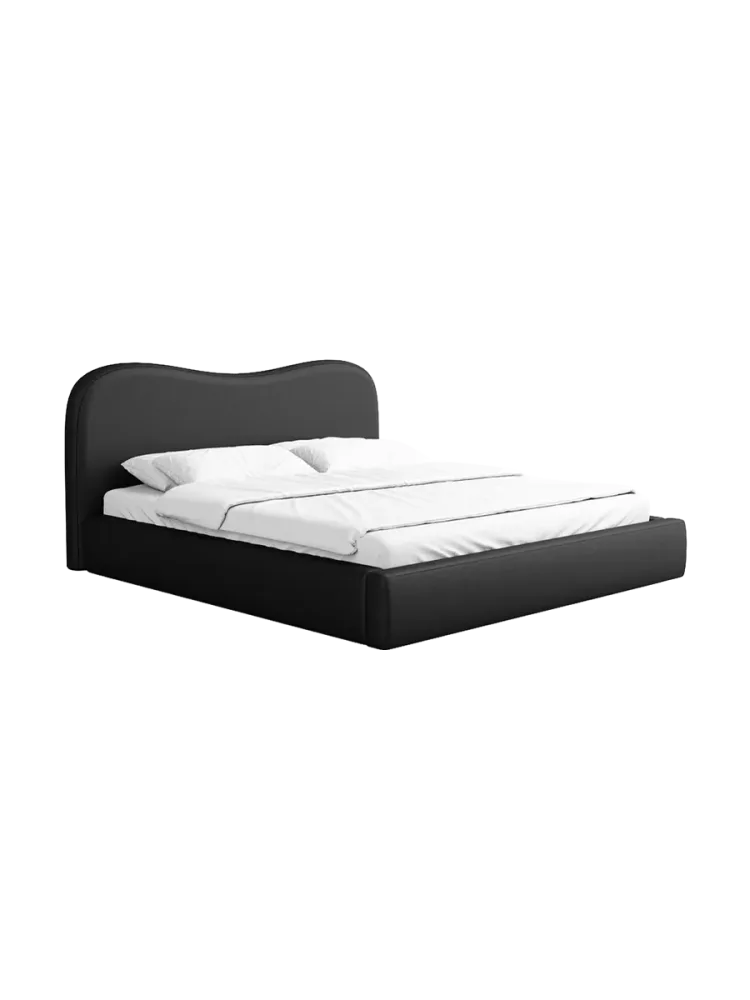 Design Polsterbett „Zoe“ mit Ablagefach, Kunstleder Schwarz BLOOMINGLOFT Collection