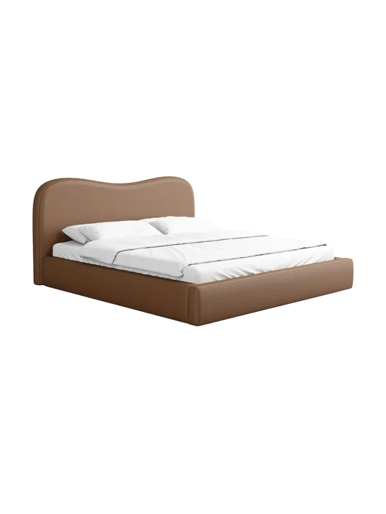 Design Polsterbett „Zoe“ mit Ablagefach, Kunstleder Choco Brown Kunstleder Schokobraun BLOOMINGLOFT Collection