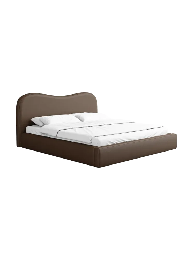 Design Polsterbett „Zoe“ mit Ablagefach, Kunstleder Dunkelbraun BLOOMINGLOFT Collection