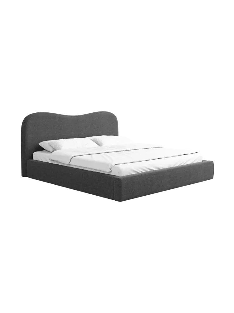 Design Polsterbett „Zoe“ mit Ablagefach, Webstoff Anthrazit Strukturstoff Anthrazit BLOOMINGLOFT Collection