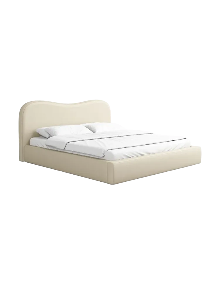 Design Polsterbett „Zoe“ mit Ablagefach, Webstoff Beige Strukturstoff Beige BLOOMINGLOFT Collection