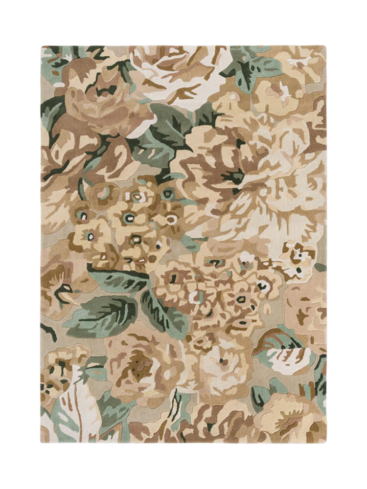 Designer Teppich „Rose & Peony“ - handgetuftet, aus 100% reiner Schurwolle Sanderson